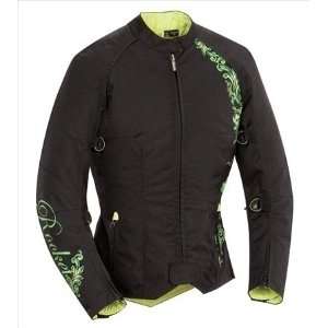  Rocket Heartbreaker 2.0 Womens Textile Motorcycle Jacket Black/Green 