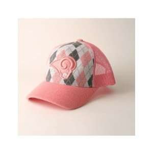   Louis Rams Pink Argyle Trucker Style Ball Cap Hat: Sports & Outdoors