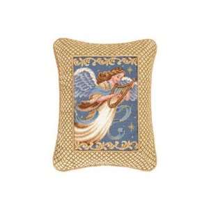  Needlepoint Pillow   Angel with Harp