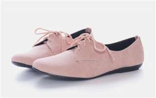 NIB Pink Lace Up Flat Oxford Boots Booties Shoes  
