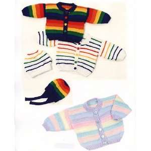  Dreambaby Rainbow Stripes Cardigan & Hat (#P287) 