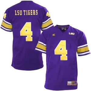  LSU Tigers #4 Purple Official Zone Jersey Sports 