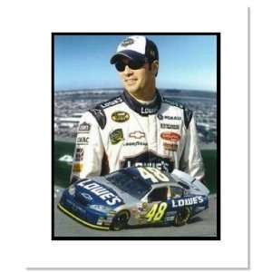   Jimmie Johnson NASCAR Auto Racing Double Matted 8x: Sports & Outdoors