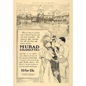 1906 Ad Murad Cigarettes Turksih Casino Newport Tennis   Original 