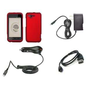  HTC Rhyme (Verizon) Premium Combo Pack   Red Rubberized 