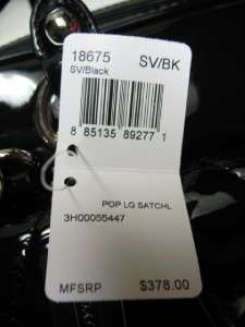   LIQUID GLOSS PUSHLOCK BLACK SATCHEL BAG $378  NWT  