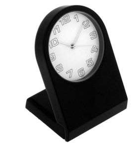 NEW Jules Jurgensen Black Desk Clock White Dial  