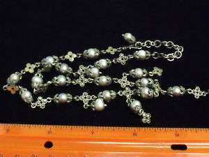   VINTAGE NEW OLD STOCK STERLING 925 16 MARCASITE BLACK NECKLACE CHAIN