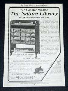 1904 OLD MAGAZINE PRINT AD, DOUBLEDAY, NATURE LIBRARY SET, CASE 