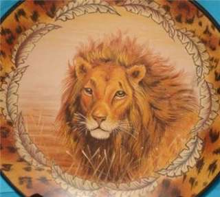 JUNGLE AFRICAN LION CAT WALL DECOR PLAQUE PLATE DISH  
