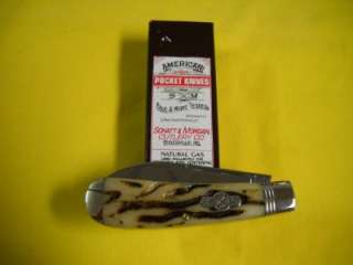   Wire Tested Morning Ash Worm Groove Jigged Bone Clasp #SM041001 Knife