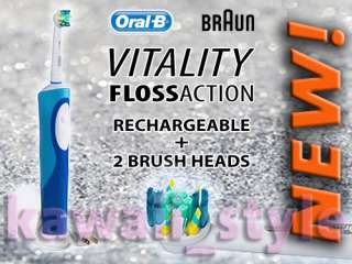 Oral B Vitality * Rechargeable Electric TOOTHBRUSH w/ 2 FLOSS ACTION 
