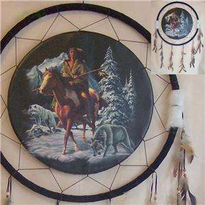 26in Indian on Horse Dream Catcher Reproduction  