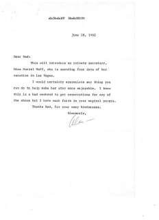 Alan Ladd Signed Letter On Alan Ladd Stationary 1962  