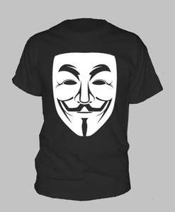  MASK ~ T SHIRT anonymous wikileaks vendetta v ALL SIZES AND COLORS