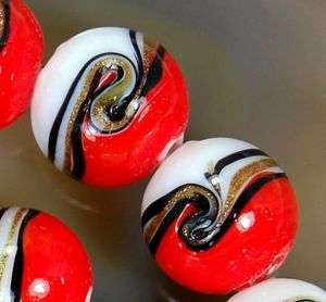 14mm Red Lampwork Glass Round Beads 14pcs  