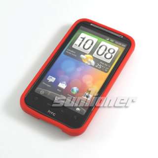 Silicone Case Skin Cover for HTC Inspire 4G AT&T +LCD Film.red  