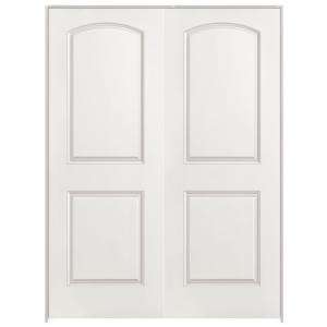 Masonite 48 in. x 80 in. Composite White 2 Panel Double Prehung Door 