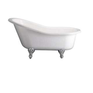 Pegasus5 ft. Acrylic Polished Chrome Ball and Claw Feet Slipper Tub in 