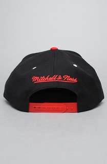 Mitchell & Ness The NBA Script Snapback Hat in Black Red  Karmaloop 