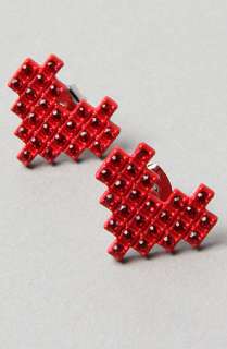 Accessories Boutique The Pixelated Heart Earring in Red  Karmaloop 