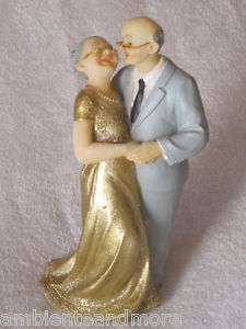 Brautpaar goldene Hochzeit, 17,5 cm Deko/Torte/Hochzeit/Goldhochzeit 