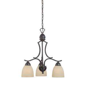 Thomas Lighting Triton 3 Light Chandelier In Sable Bronze Finish with 