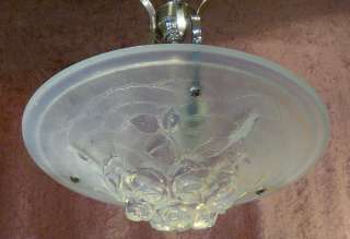 Art Deco Deckenlampe Chrom Pressglas 1930  
