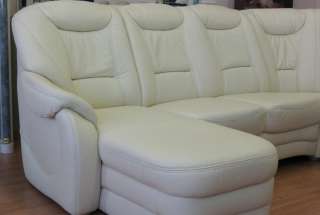 Luxus Sofa Couch Echtledergarnitur U Form Weiß Echt Leder Design 