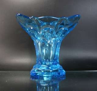 Large Bagley 2832 SALISBURY vase sky blue Uranium glass Art Deco 
