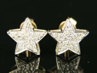 MENS/LADIES STAR SHAPE 10 MM DIAMOND XL STUD EARRINGS  