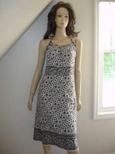 ANN TAYLOR Womens Designer Black White Halter Dress 10  