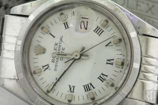   STAINLESS STEEL LADIES 6919 DATE WITH WHITE ROMAN NUMERAL DIAL  
