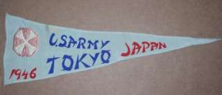 1946 US ARMY TOKYO JAPAN SOUVENIR PENNANT  