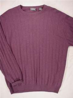 SADDLES 100% Cashmere Crew Sweater (Mens Large) Purple  
