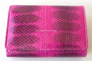 GENUINE SNAKE LEATHER TRIFORD WALLET SHINY PINK NEW  