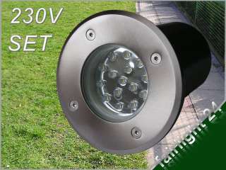 TERRA RUND 230V LED Terrassen Einbaustrahler Spots IP67  