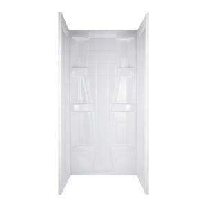   36 in. x 73 1/2 in. Three Piece Direct to Stud Shower Wall in White