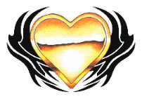 Oxalis, HALLOWEEN Tattoo Tribal Golden Heart, Herz  
