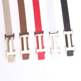 For Summer Women Candy Colors Multicolor Thin Belt H buckles Mini 