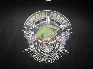 SPECIAL FORCES SKULL SILENT DEATH POW MIA CHEST LOGO LONG SLEEVE T 