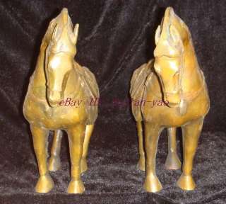 Pair of Chinese Copper Tang Dy War Horse Statue  