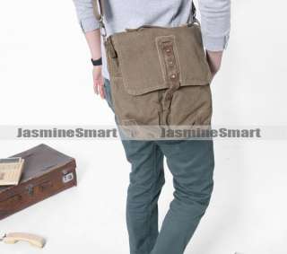 New Canvas Real Leather Vintage Military Mens Shoulder Bags Backpack 