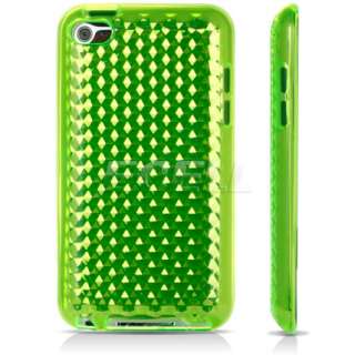 GREEN DIAMOND SILICONE GEL CASE FOR iPOD TOUCH 4 4G  