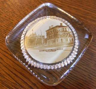Oswego New York Custom House & Post Office Antique Glass Paperweight 