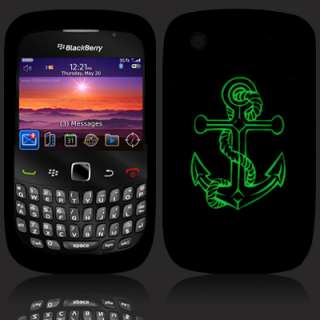 ANCHOR GLOWING SKIN CASE FOR BLACKBERRY 9300 8520 BLACK  