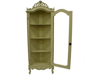 French Style Furniture Glass Display Corner Cabinet painted dining 