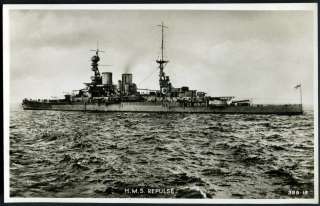 HMS REPULSE Battle Cruiser (Bombed & sunk, WW2). Valentines 1939 RP 
