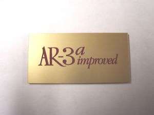 ACOUSTIC RESEARCH AR 3a IMPROVED LOGO PLATES   PAIR  
