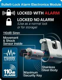 XENA XBL 1 35 Bullet Lock Alarm + 14mm X 150cm CHAIN  